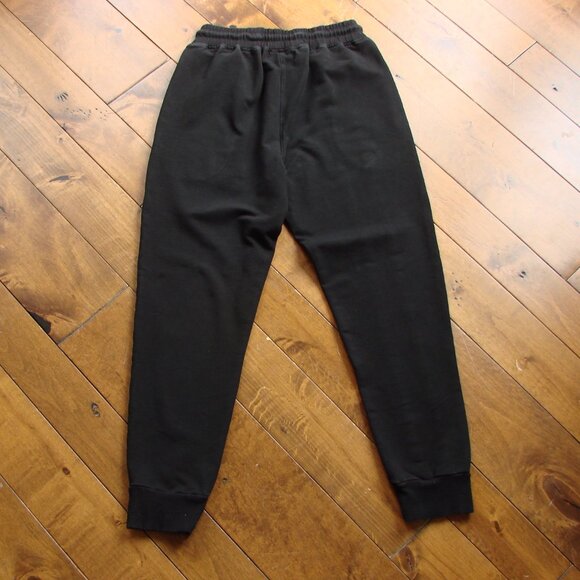 Black Joggers Track Pants Maniere De Voir Yellow Stripes Size Small - Picture 8 of 16